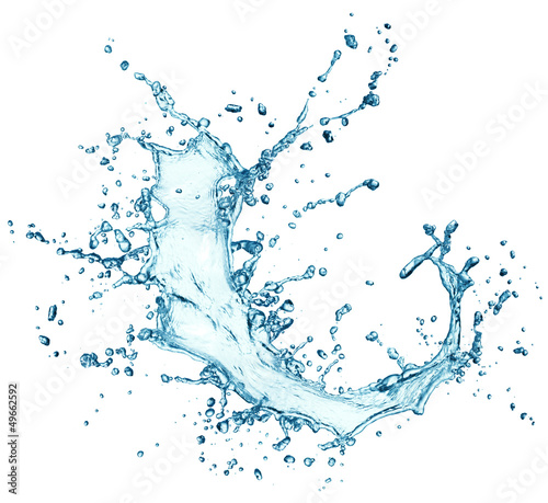 Photo: blue water splash isolated blue water splash isolated