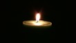 Single Candle Flame Flickers in the Dark