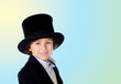 Adorable child with a black top-hat
