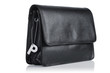 Black leather briefcase isolated on the white