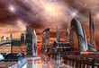 Illustration: Futuristic Alien City - Computer Artwork Futuristic Alien City - Computer Artwork