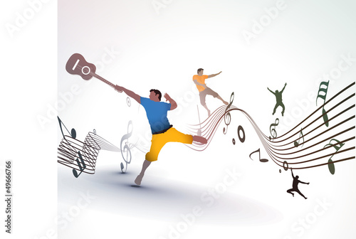 Vector: Rockstar playing on guitar, vector Rockstar playing on guitar, vector