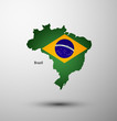 Brazil flag on map