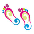 colored footprints