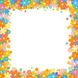 Colorful Floral Frame. Flower Garland on White