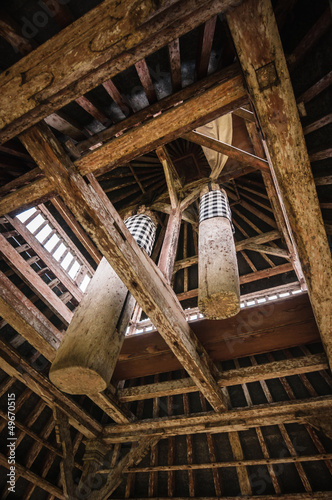 Photo: Wooden bell in hindu temple Wooden bell in hindu temple