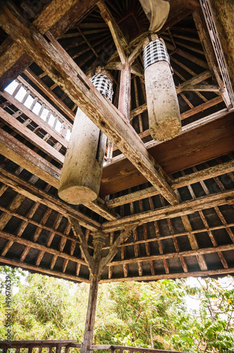 Photo: Wooden bell in hindu temple Wooden bell in hindu temple