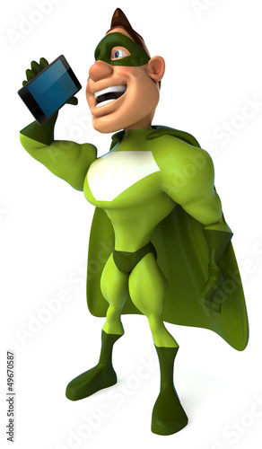 Illustration: Green superhero Green superhero