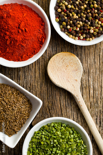Photo: Various spices. Various spices.