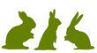 Grüne Osterhasen Silhouette