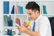 Texting at lunch