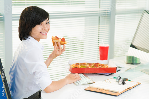 Photo: Working at lunchtime Working at lunchtime
