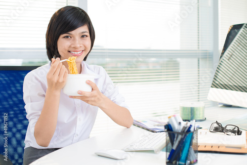 Photo: Enjoying office meal Enjoying office meal