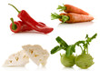Foto: vegetables over white background vegetables over white background