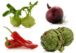 Foto: vegetables over white background vegetables over white background