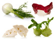 vegetables over white background