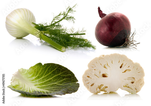 Photo: vegetables over white background vegetables over white background