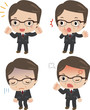 様々な表情の中年ビジネスマン