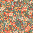 Vector seamless wave hand-drawn retro pattern