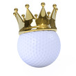 Golf ball with gold crown
