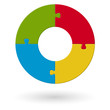 Puzzle rund - 4 Teile