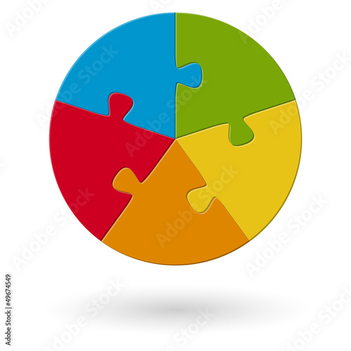 Vector: Puzzle - rund - 5 Möglichkeiten Puzzle - rund - 5 Möglichkeiten