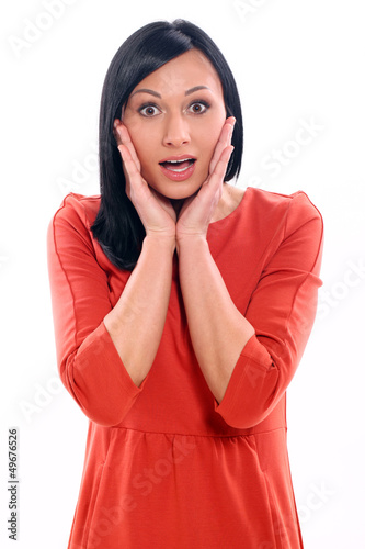 Photo: Beautiful caucasian woman confused Beautiful caucasian woman confused