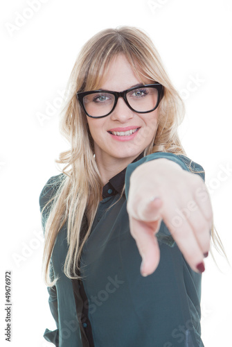 Photo: business woman pointing business woman pointing