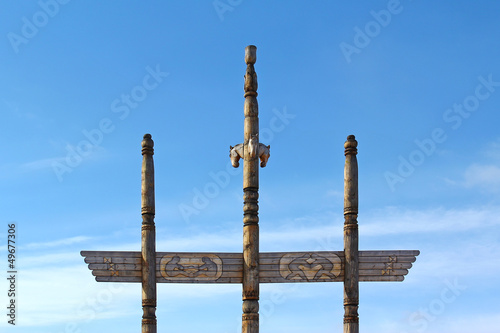Photo: A wooden sculpture of the blue sky A wooden sculpture of the blue sky