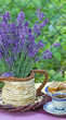 Relaxation with lavender, coffee and cake