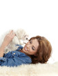 Playing with her dog