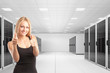 Data centre with two rows of racks