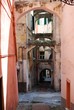 Colorful houses in the small alleys of San Remo, Italy