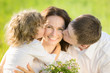 Happy family outdoors
