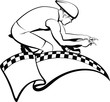 Racing Cyclist with Flag