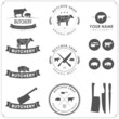 Set of butcher shop labels and design elements