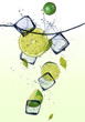 Limes with ice cubes