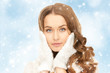 beautiful woman in white gloves