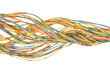 Abstract bunch of colored swirl wires isolated on the white