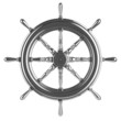 3d Silver ships wheel front view