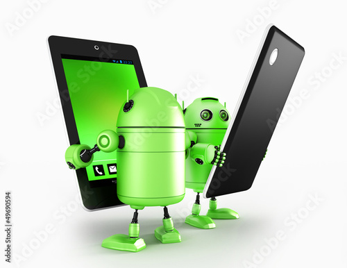 Illustration: Androids with tablet Androids with tablet