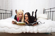 Students in the bed