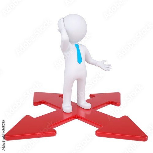 Illustration: 3d man at the crossroads 3d man at the crossroads