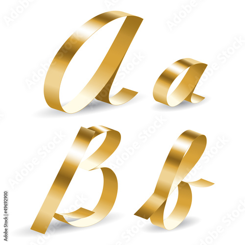 Vector: Ribbon alphabet ab Ribbon alphabet ab