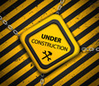 벡터 일러스트(편집용 파일):Vector Under construction sign with chains on striped background Vector Under construction sign with chains on striped background
