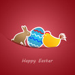 벡터 일러스트(편집용 파일):Vector simple red easter card Vector simple red easter card