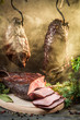 Smoked ham in a traditional rural way