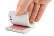 Hand and playing cards