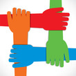 hand join each other stock vector