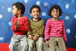 portrait of happy children Indian